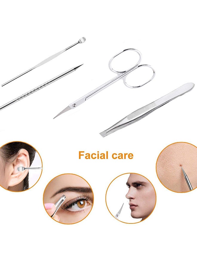 12-Piece Manicure Pedicure Set Silver