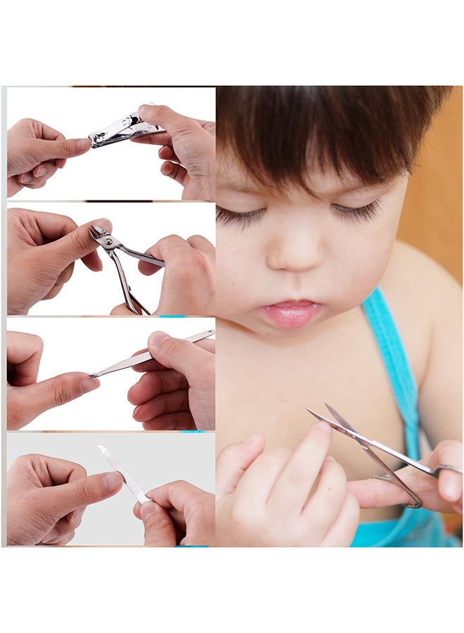 12-Piece Manicure Pedicure Set Silver