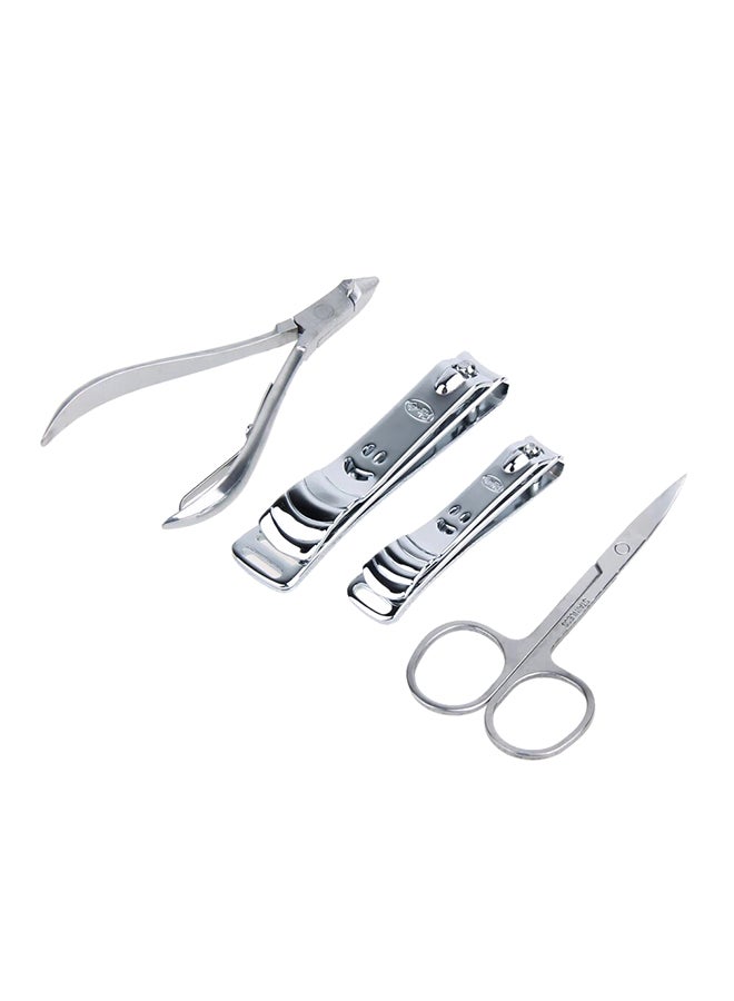 ANSELF - 12-Piece Manicure Pedicure Nail Set with Leather Case Silver - Image 1