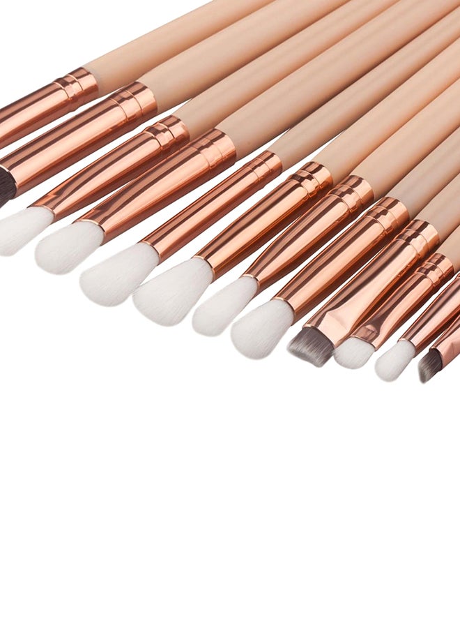 CYTHERIA - 12-Piece Professional Eyes Makeup Brush Set Beige - Image 1