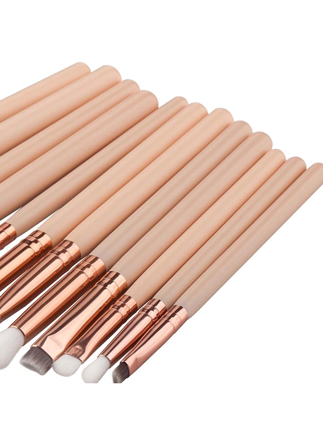 CYTHERIA - 12-Piece Professional Eyes Makeup Brush Set Beige - Image 1