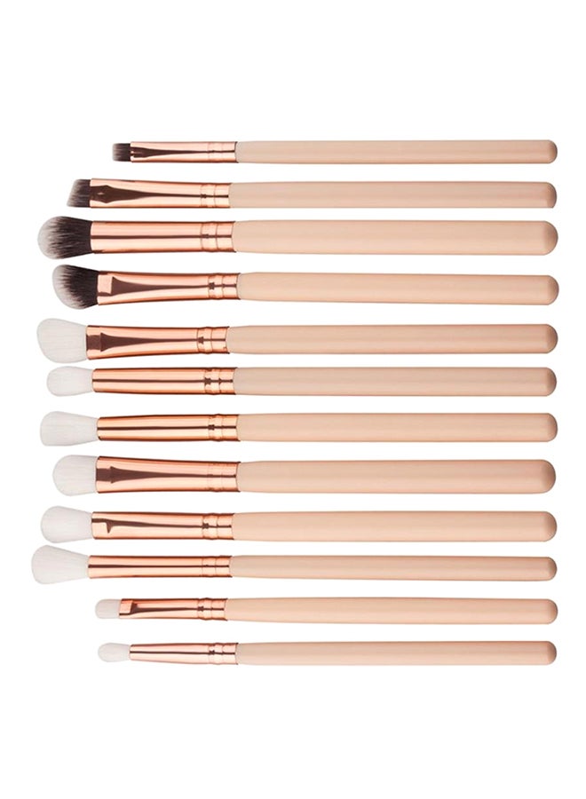 CYTHERIA - 12-Piece Professional Eyes Makeup Brush Set Beige - Image 1