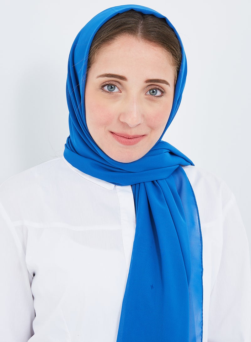 Scarf Collections Solid Chiffon Scarf Royal Blue  - Image 1