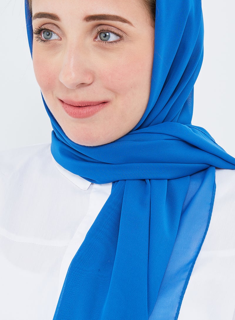 Scarf Collections Solid Chiffon Scarf Royal Blue  - Image 2