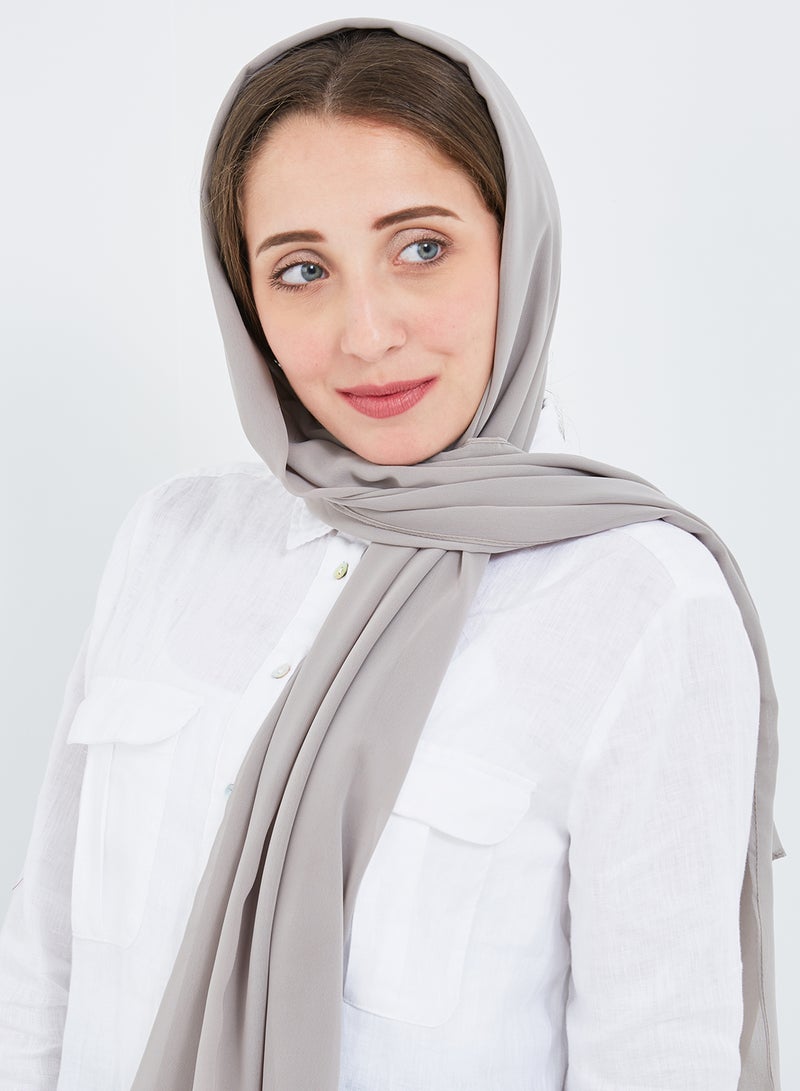 Scarf Collections Solid Chiffon Scarf Dark Camel  - Image 1
