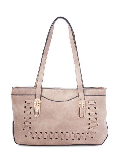 Front Patterned Shoulder Bag Brown