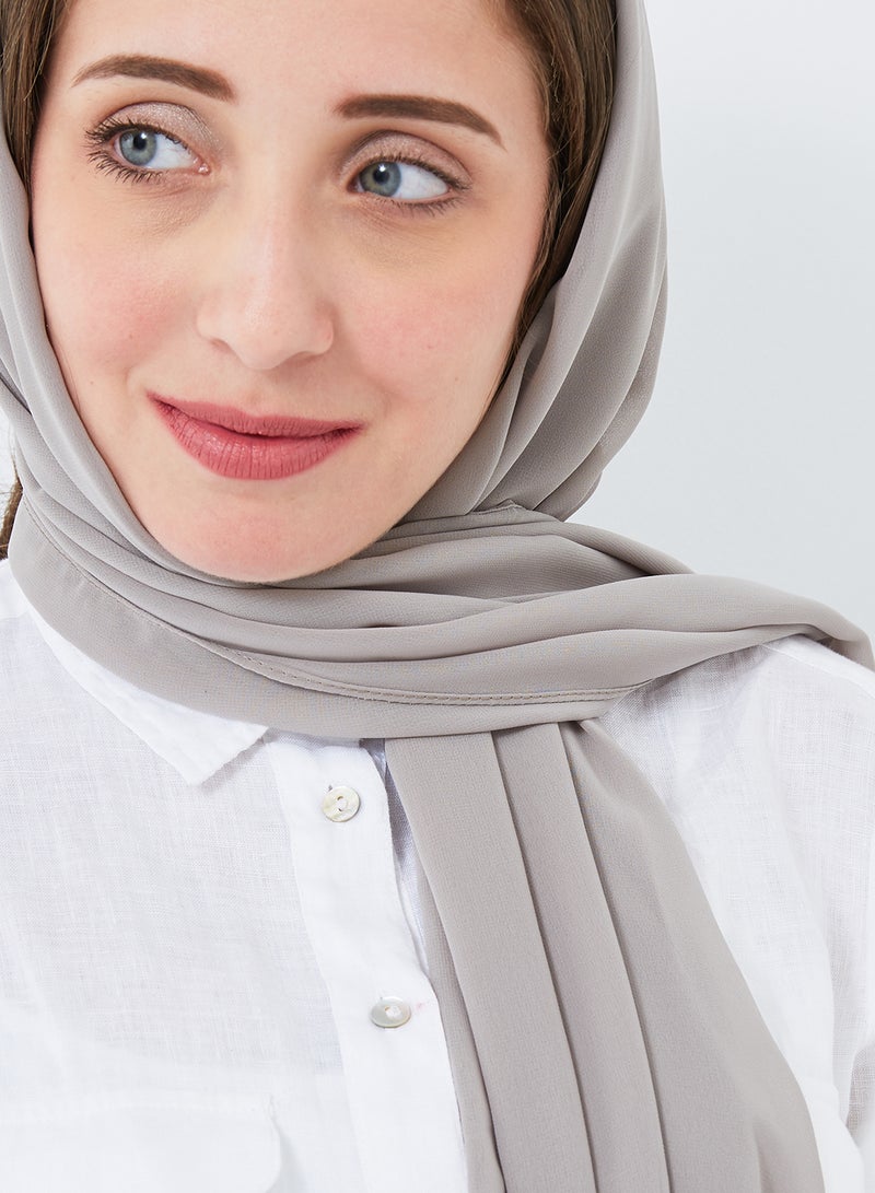 Scarf Collections Solid Chiffon Scarf Dark Camel  - Image 2