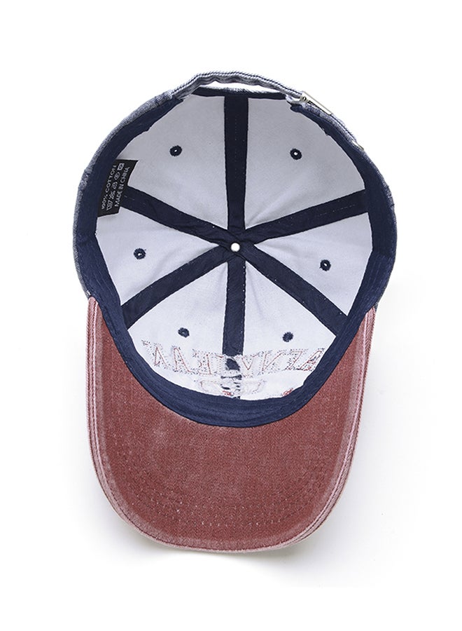 Embroidered Cricket Cap Blue/Red  - Image 3