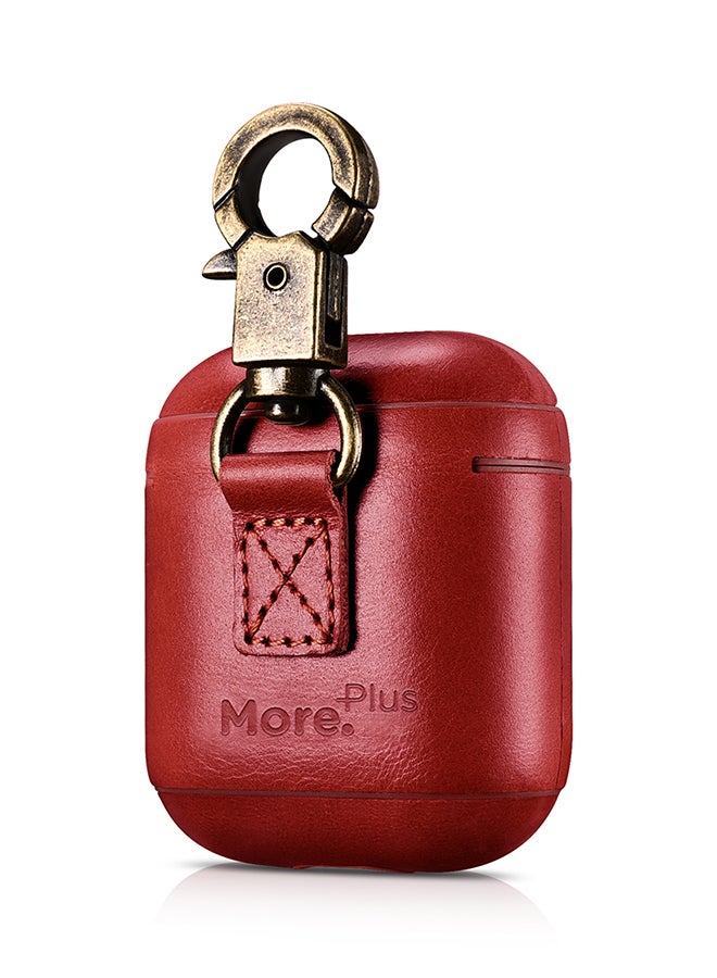 More.Plus Protective Case Cover For Apple AirPods With Hook Red  - Image 2