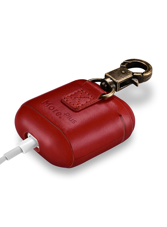 More.Plus Protective Case Cover For Apple AirPods With Hook Red  - Image 4