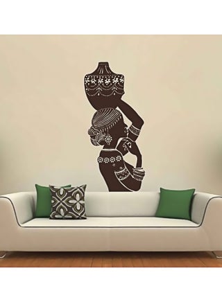African Lady Wall Sticker Brown/White 120 × 80cm - v1562763694/N27659632A_1