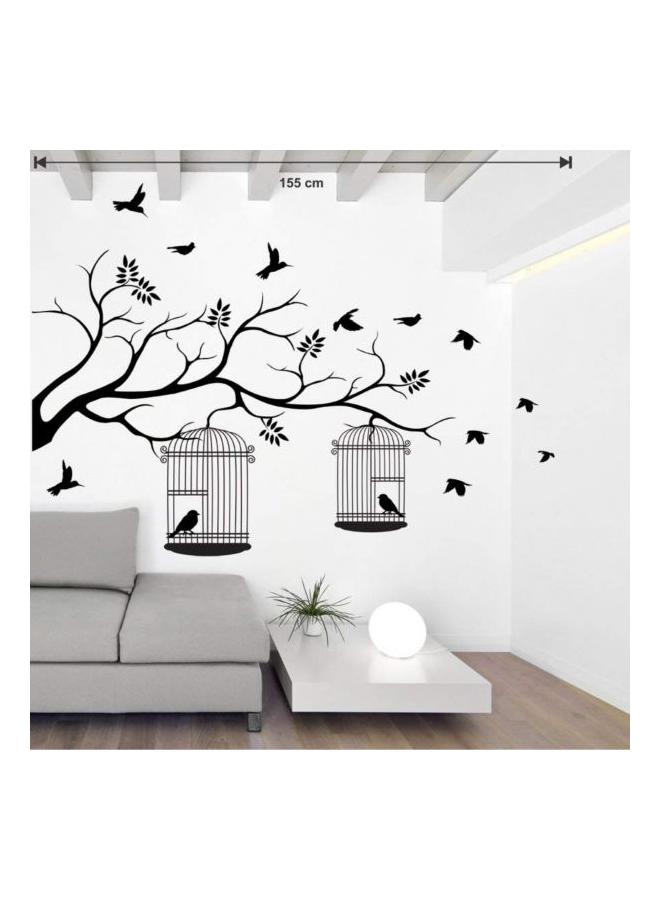 BBOriginalDesigns Bird Cage Wall Sticker Black