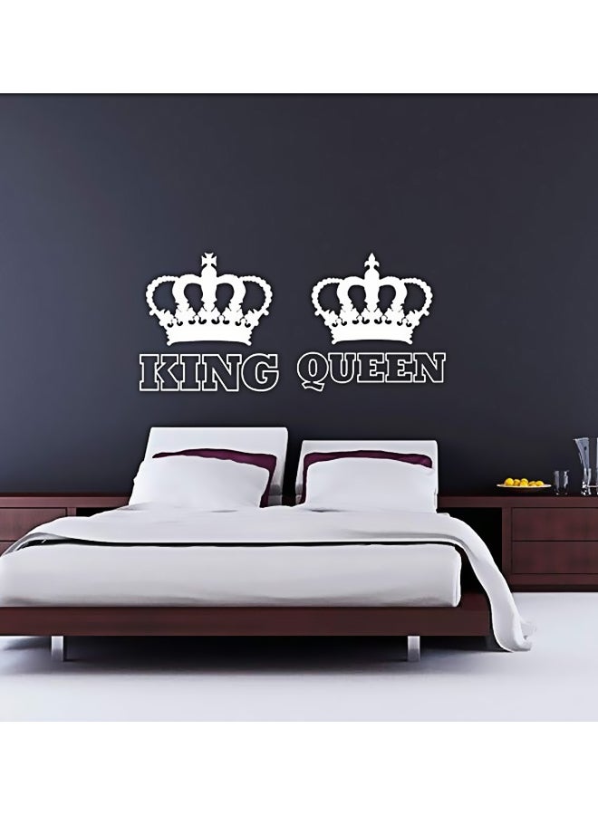 بي بي أوريجنال ديزاينز ملصق جداري بتصميم كلمتَي "King" و"Queen" أبيض 45x60سم 