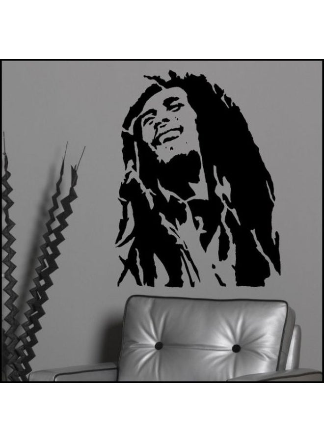 BBOriginalDesigns Bob Marley Printed Wall Sticker Black 60x45cm