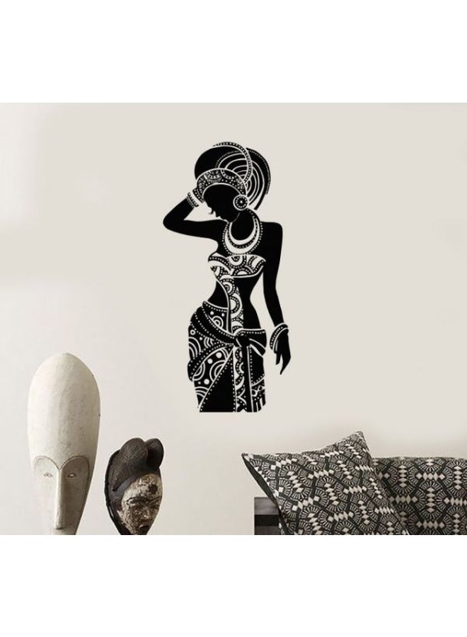 BBOriginalDesigns African Lady Wall Sticker Black 60x45cm