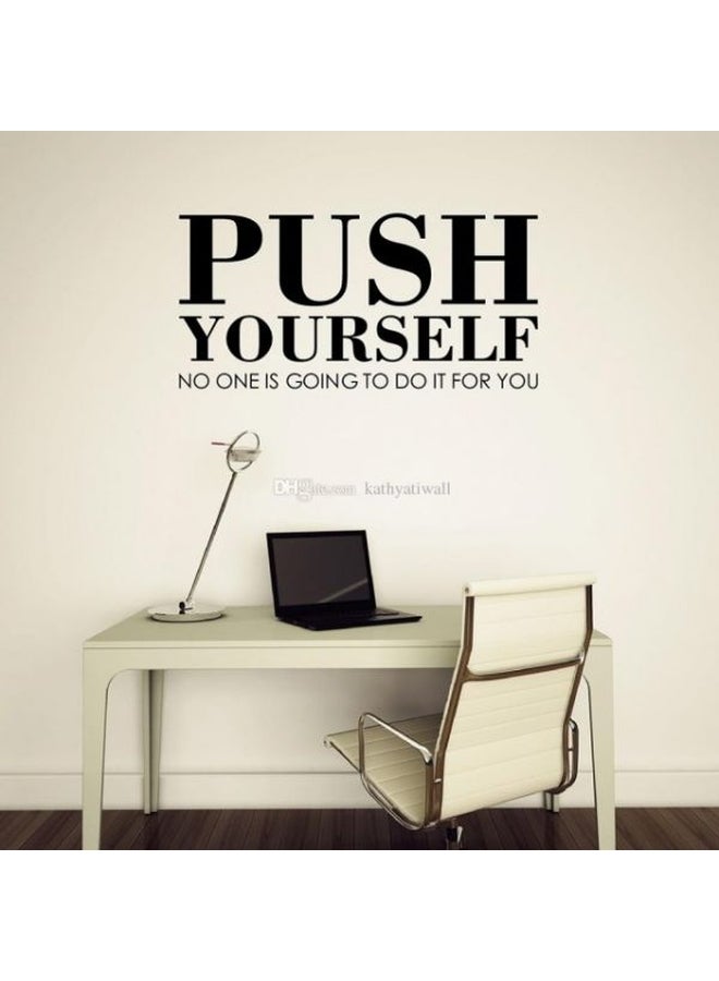 BBOriginalDesigns Push Yourself-Quote Wall Sticker Black 90x60cm