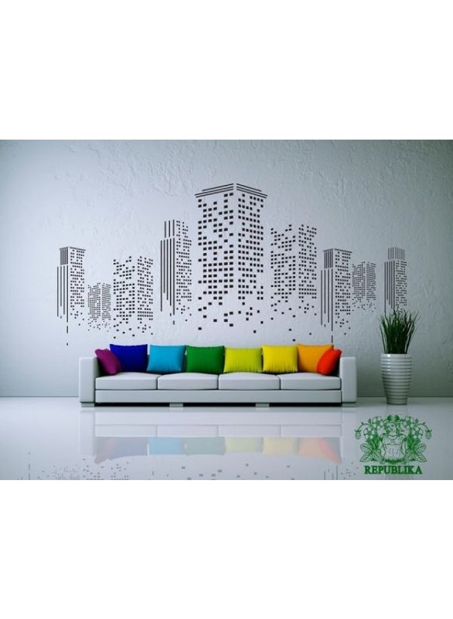 بي بي أوريجنال ديزاينز ملصق جداري لمنظر المدينة أسود 60x45سم