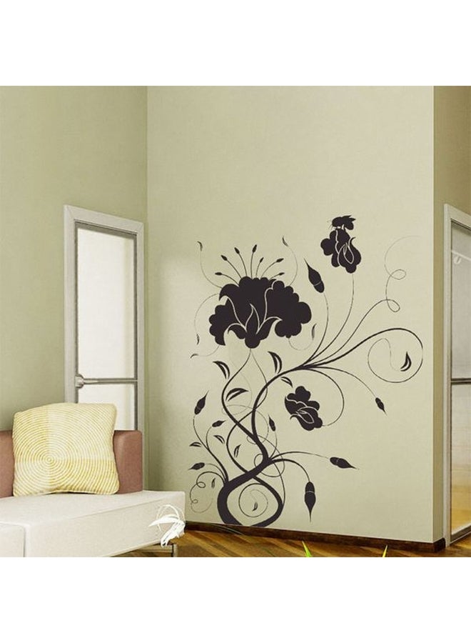 BBOriginalDesigns Roses On Leafs Wall Sticker Black 120x80cm