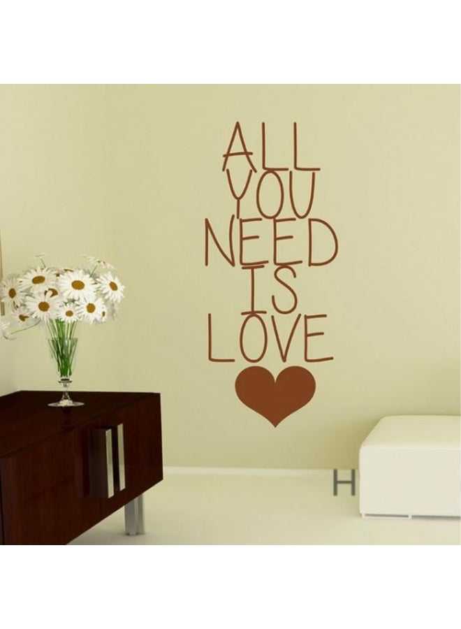 BBOriginalDesigns All You Need Is Love Wall Sticker Brown 60x45cm 