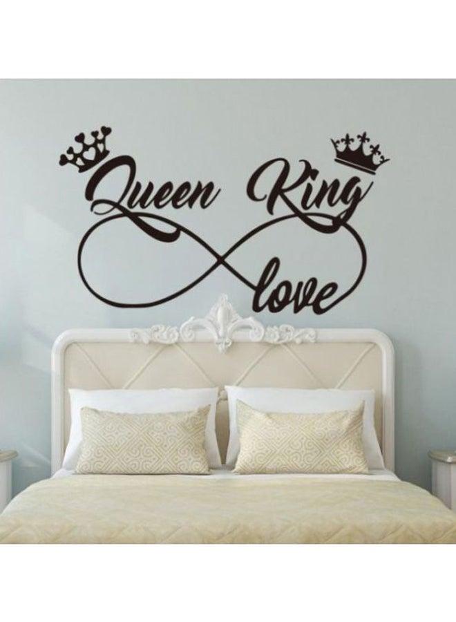 ملصق جداري مزين بطبعة "Queen King Love" أسود 90x60سم