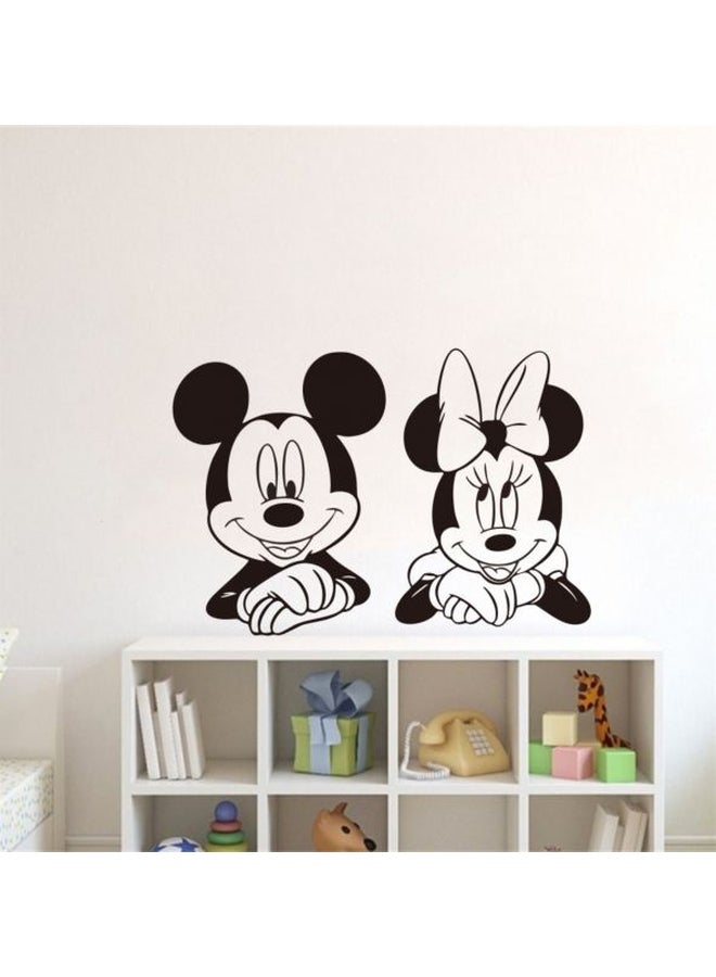 Mickey And Minnie Wall Sticker Black/White 45x60cm