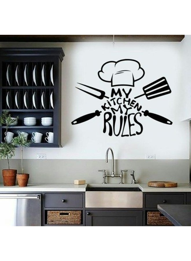BBOriginalDesigns My Kitchen My Rules Wall Sticker Black 96x150cm