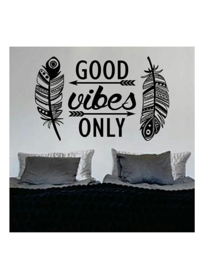 بي بي أوريجنال ديزاينز ملصق جداري بطبعة تحمل عبارة Good Vibes Only أسود 36x24سم 