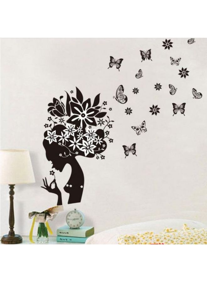 Girls And Butterflies Wall Sticker Black 38x65cm - v1562764045/N27661478A_1