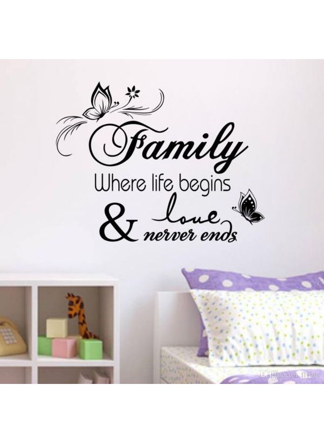 بي بي أوريجنال ديزاينز ملصق جداري بطبعة تعبر عن العائلة مستوحى من تصاميم أصلية أسود 36x24سم