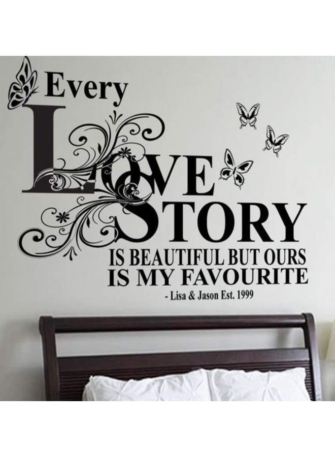 بي بي أوريجنال ديزاينز ملصق جداري مزين بطبعة "Our Love Story" أسود 60x90سم
