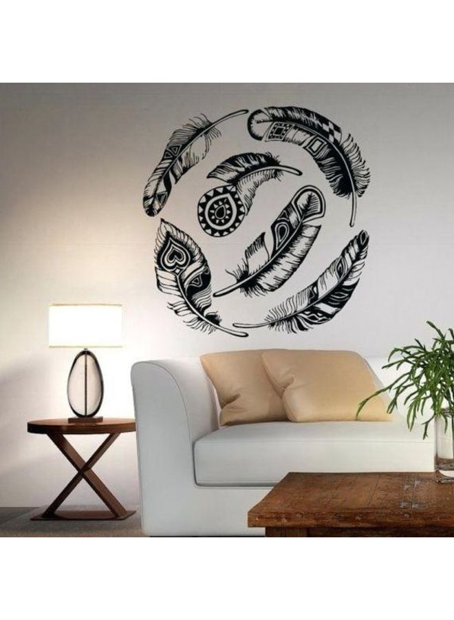 BBOriginalDesigns Feathers Printed Wall Sticker Black 65x38cm 