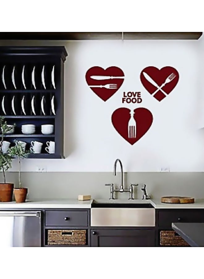 BBOriginalDesigns Love Food Wall Sticker Red 120 x80cm 
