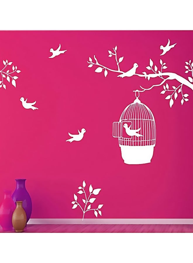 بي بي أوريجنال ديزاينز ملصق جداري بتصميم قفص طيور رقم 1 أبيض 100 x105سم 