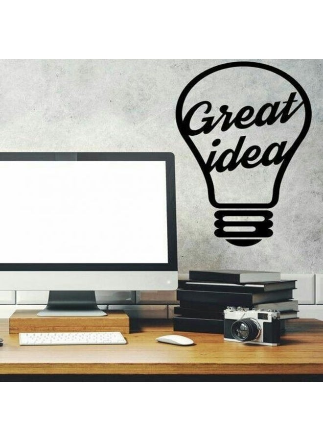 ملصق جداري بتصميم عبارة "Great Idea" أسود 36x24سم