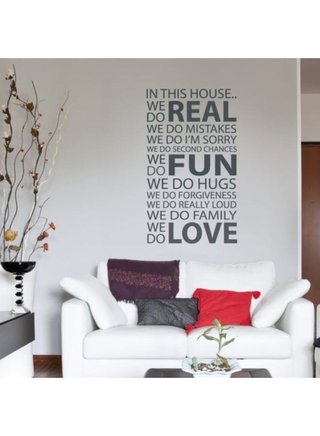 BBOriginalDesigns House Rules Wall Sticker Black 100x105cm 
