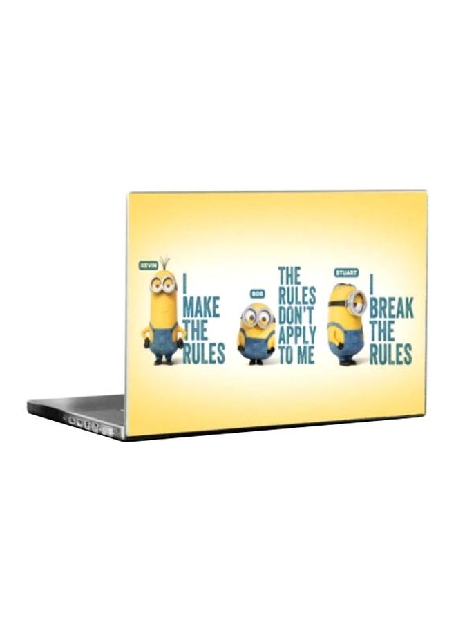 Minion Printed Protective Laptop Skin 17-Inch Yellow/Blue