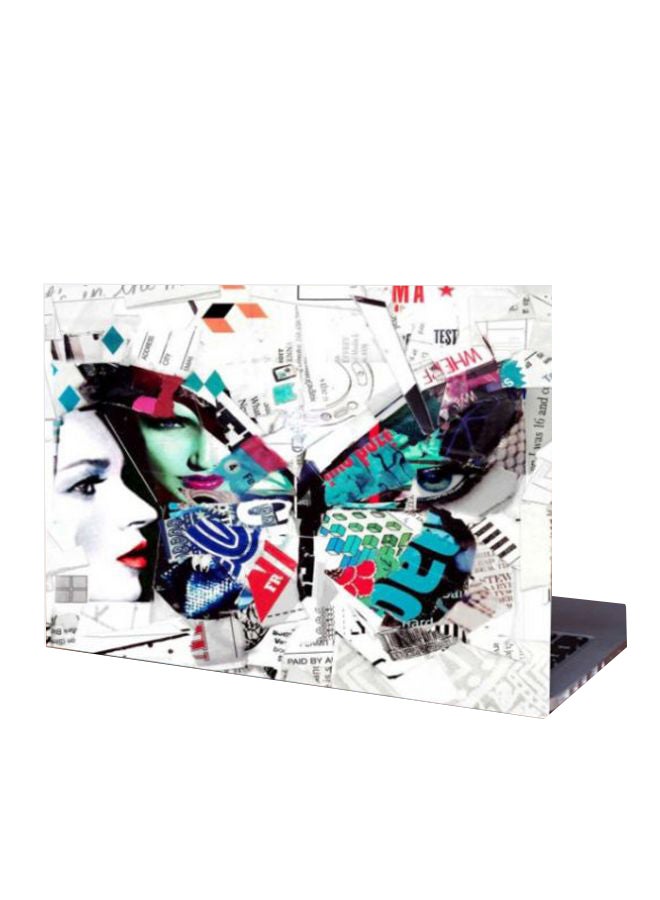 Printed Skin For 17-Inch Laptop White/Black/Red