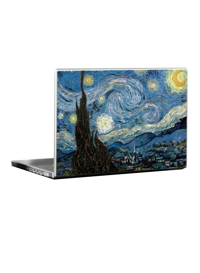 Printed Skin For 17-Inch Laptop Blue/Yellow/Black