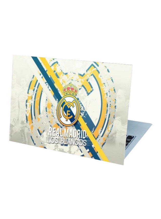 BBOriginalDesigns Rock Theme Printed Laptop Skin 15-inch White/Blue/Yellow