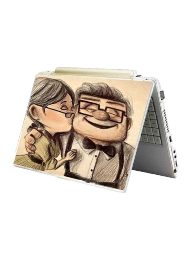 BBOriginalDesigns Protective Printed Skin For 15-Inch Laptop Beige/Black