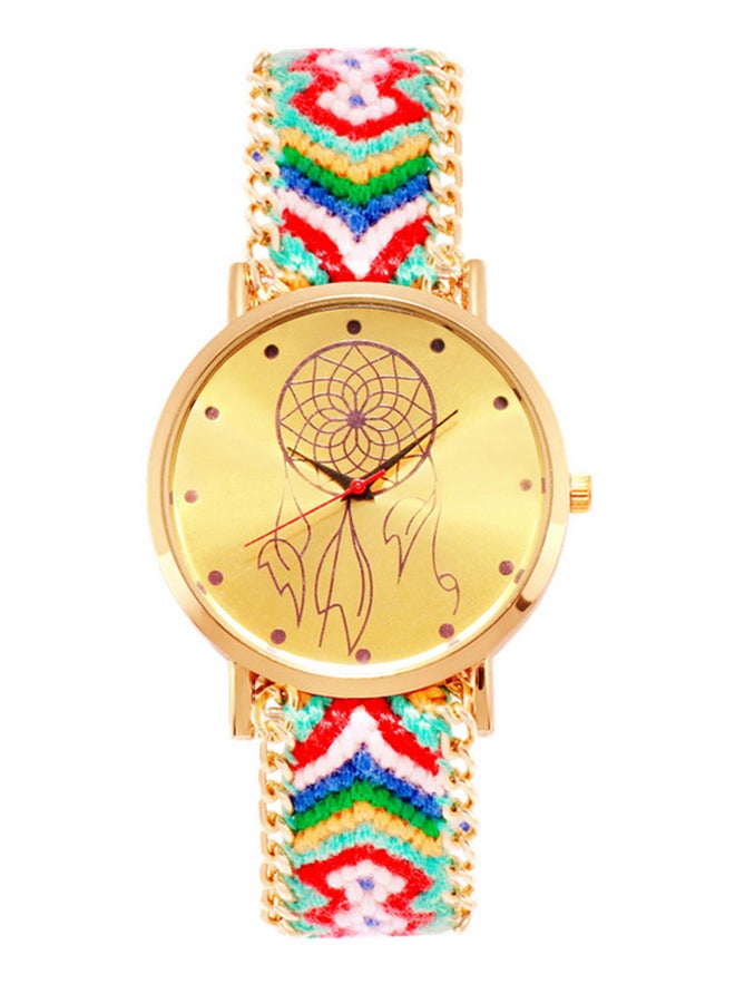 ساعة بعقارب وسوار من الصوف المنسوج طراز Ge-Woa-05 women