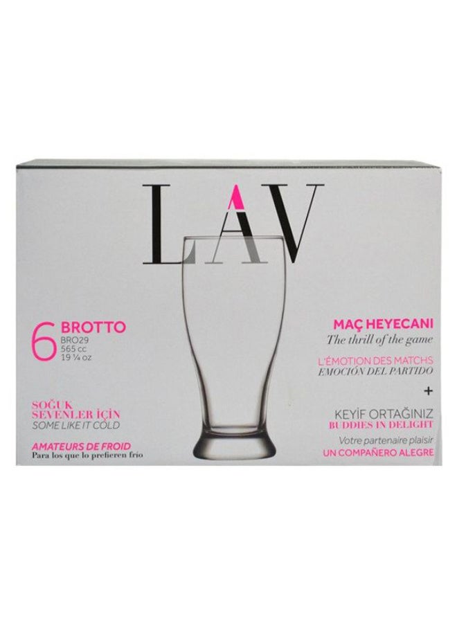LAV 6-Piece Brotto Glass Set Clear 565ml - Image 2