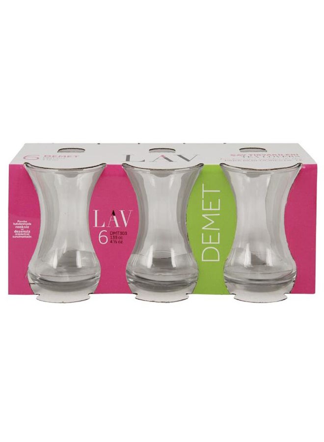 LAV 6-Piece Demet Tea Glass Set Clear 135ml - Image 2