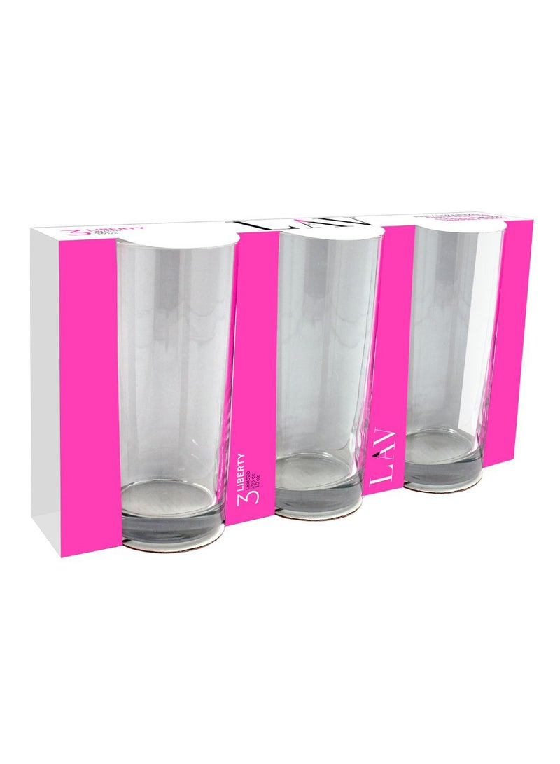 LAV 3-Piece Liberty Long Drink Glass Set Clear 295ml - Image 2