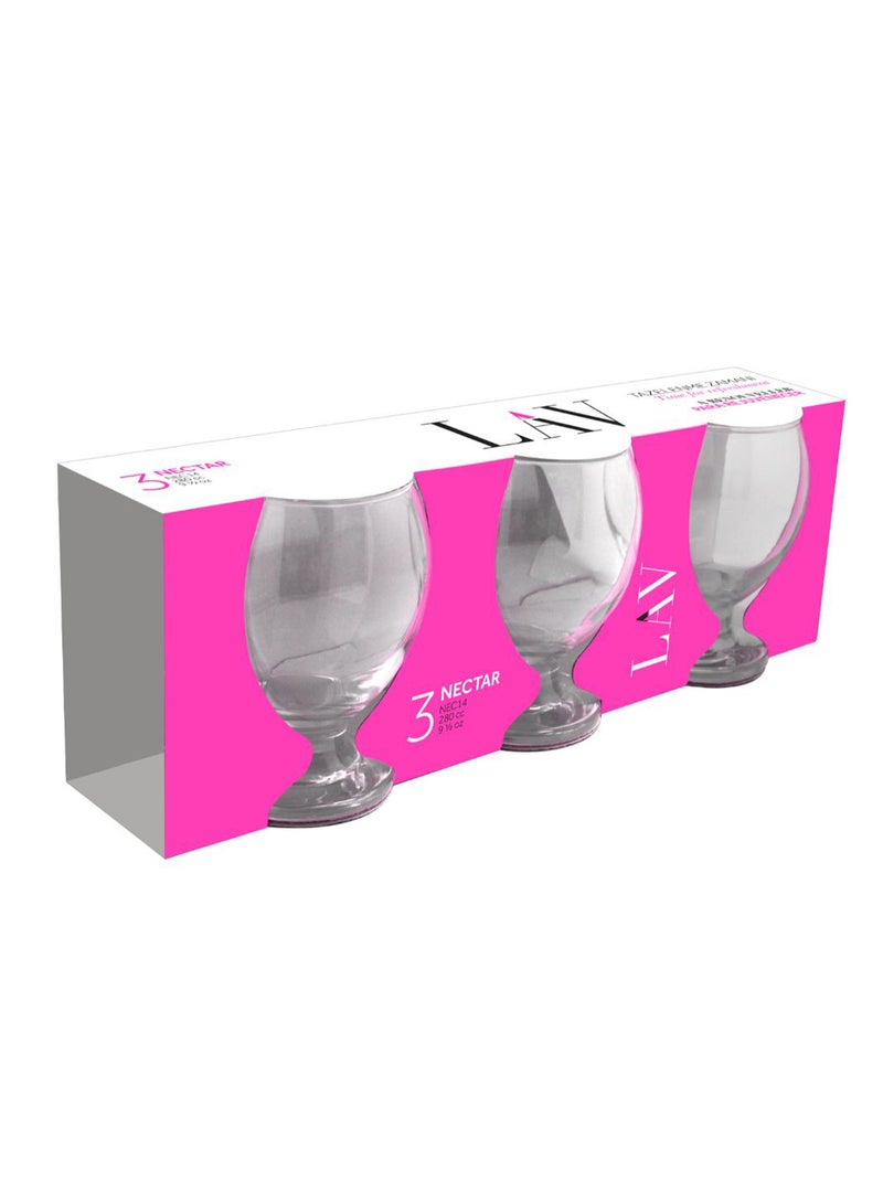 LAV 3-Piece Nectar Soft Drink Glass Set Clear 280ml - Image 2