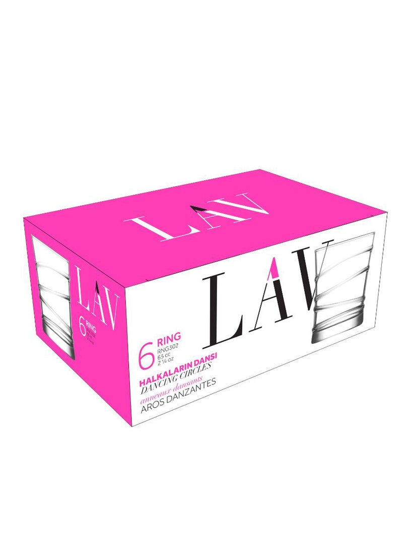 LAV 6-Piece Ring Glass Set Clear 65ml  - Image 2