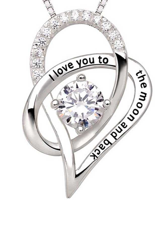 قلادة بتصميم قلب بنقشة عبارة "I Love You to The Moon and Back" - Image 1
