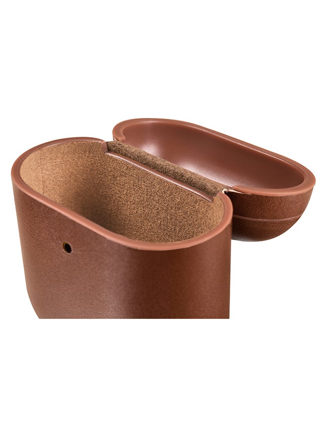 Protective Carry Case With LED Indicator Hole For Apple AirPods Brown