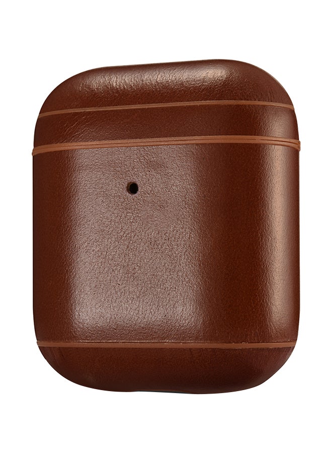 Protective Carry Case With LED Indicator Hole For Apple AirPods Brown