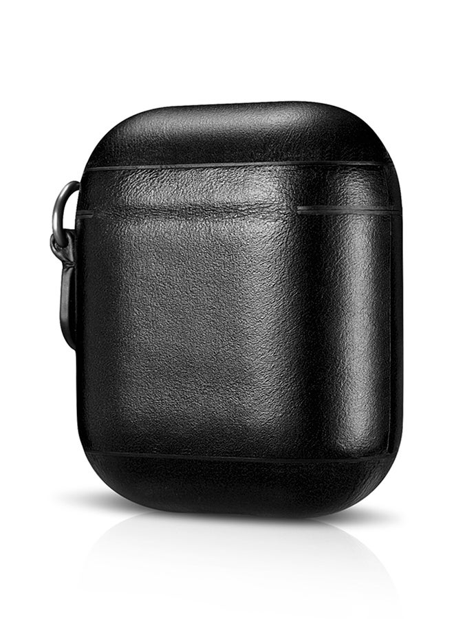 Protective Carry Case With LED Indicator Hole And Wrist Strap For Apple AirPods Black